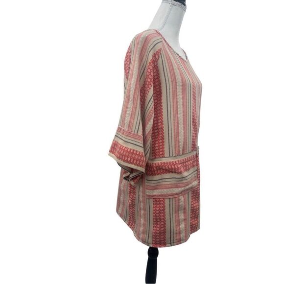 Anthropology  Stark X Small Pink Beige Stripe Cotton Tunic Top made in the USA b - Picture 16 of 16